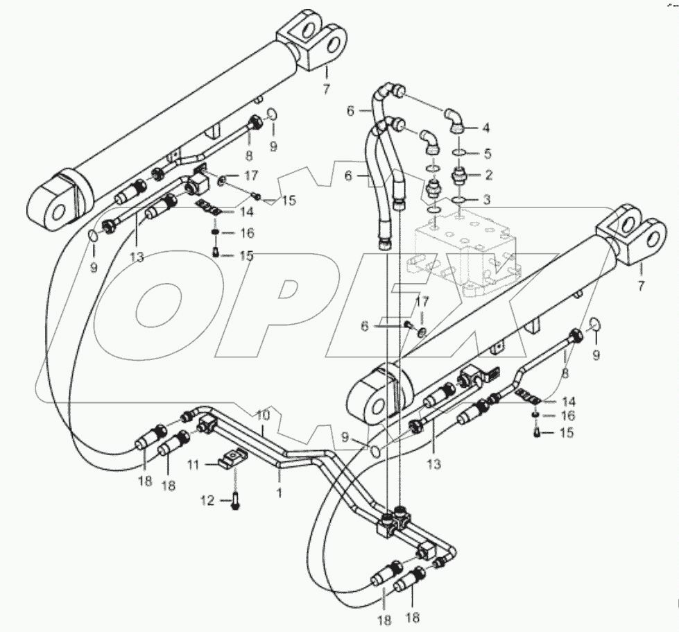  Система подъемного цилиндра;Lifting cylinder system