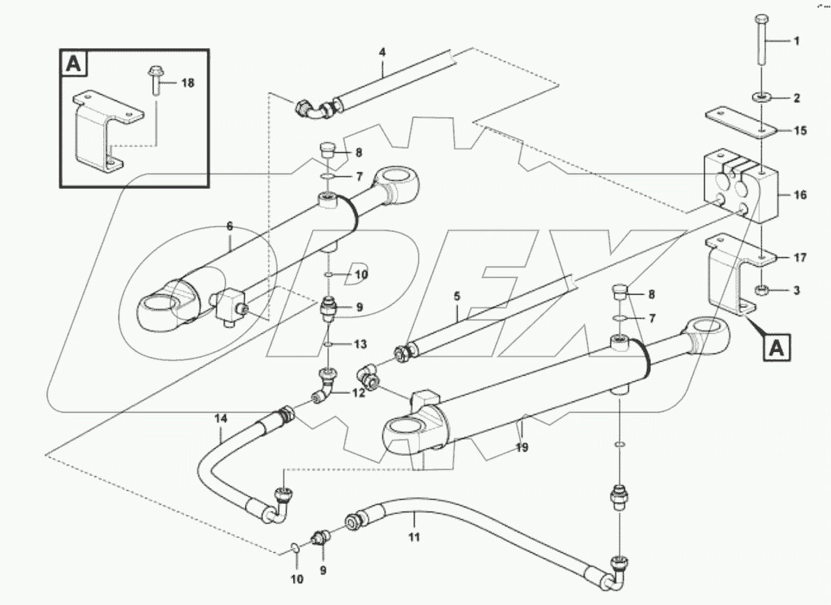  Система рулевого цилиндра;Steering cylinder system