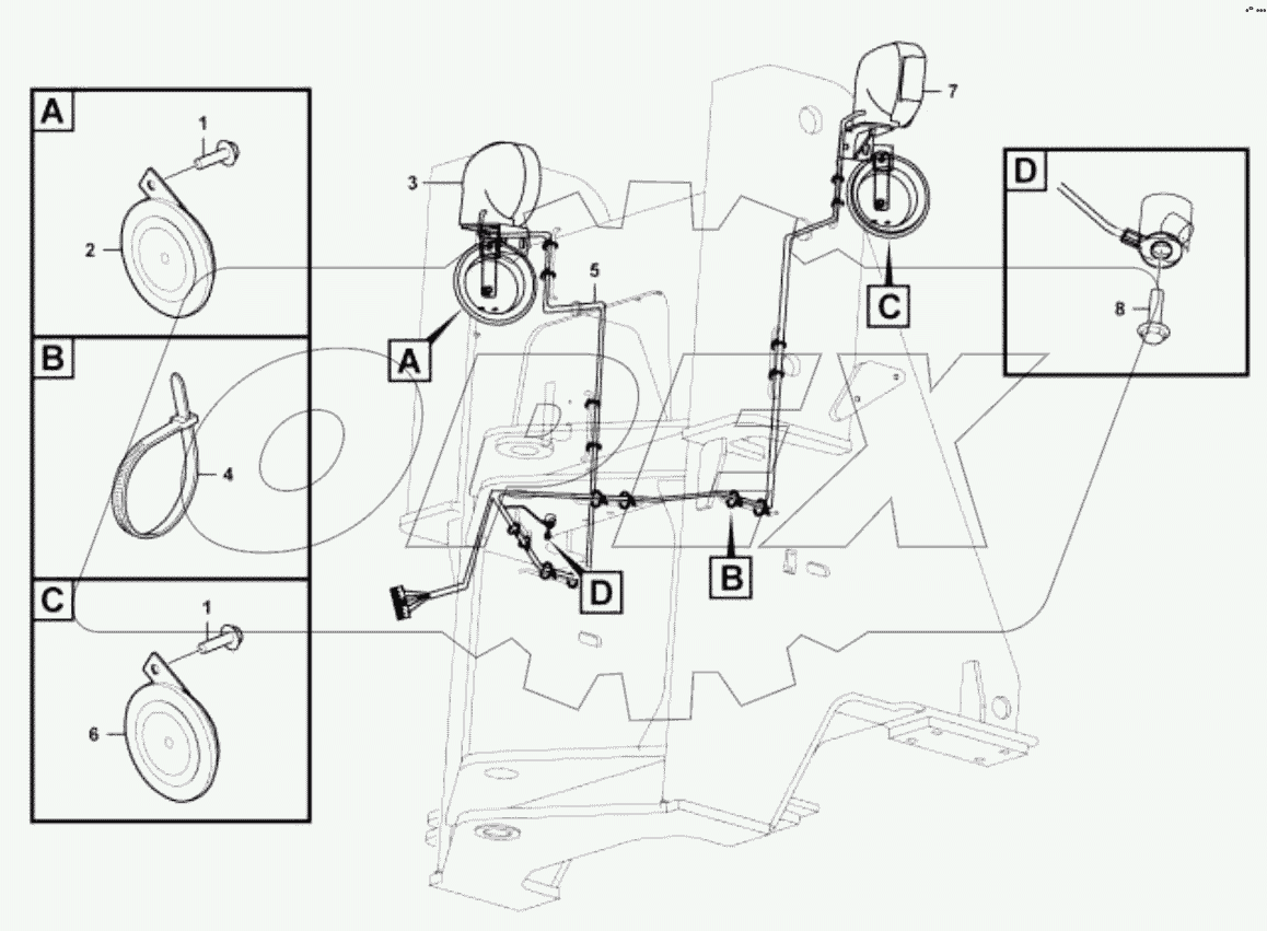  Электрическая система передней рамы;Front frame electric system