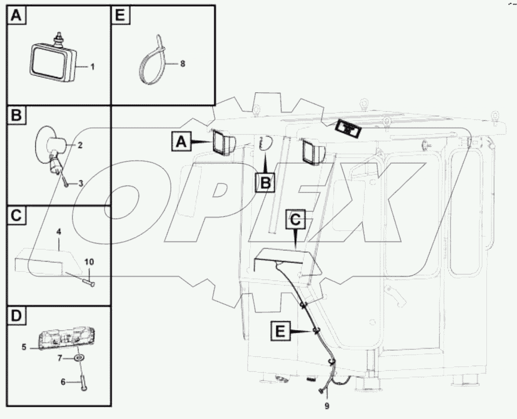  Электрическая сборка кабины;Electric assembly-cab