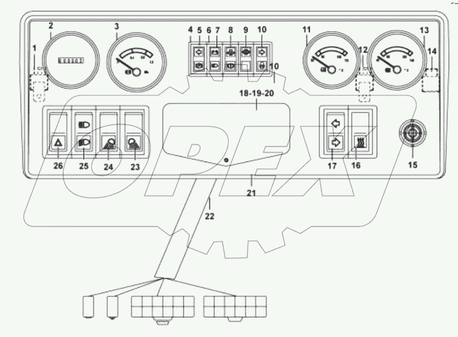  Панель приборов ZL2-125A;Panel assembly