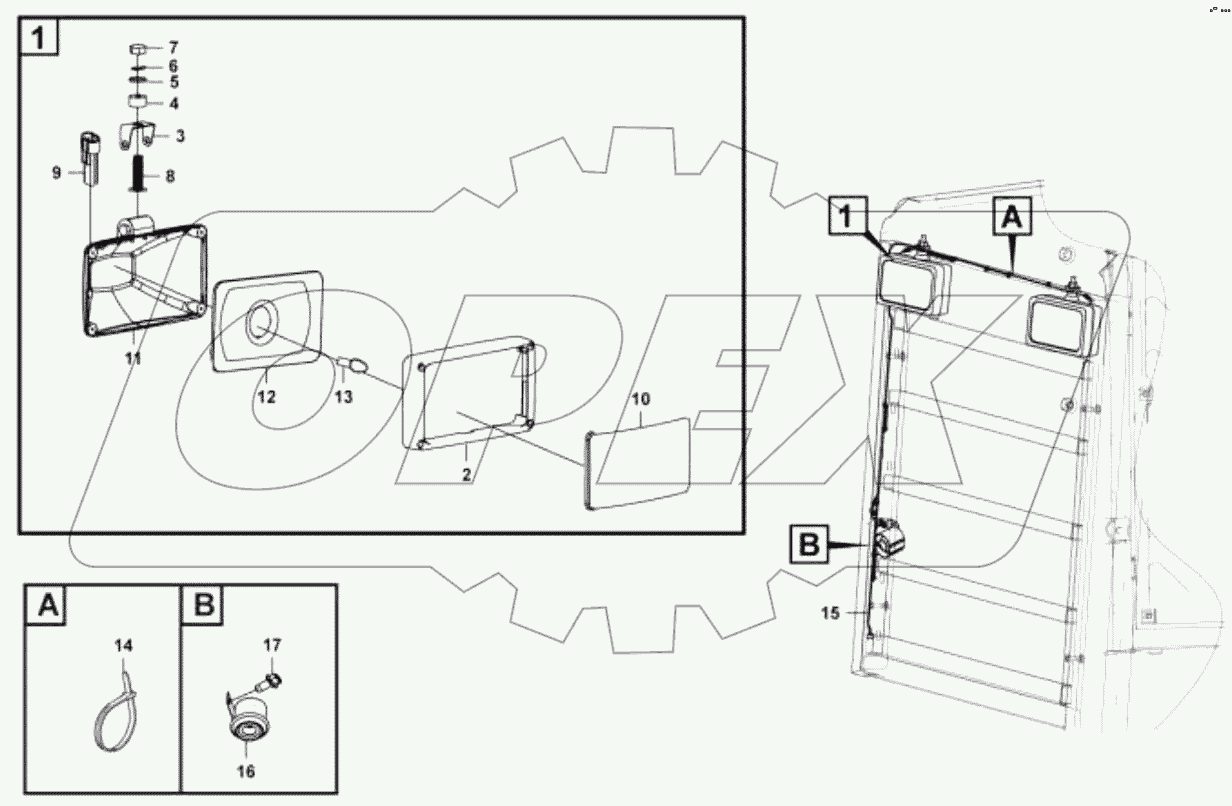  Электрическая сборка капота;Electrical assembly-hood