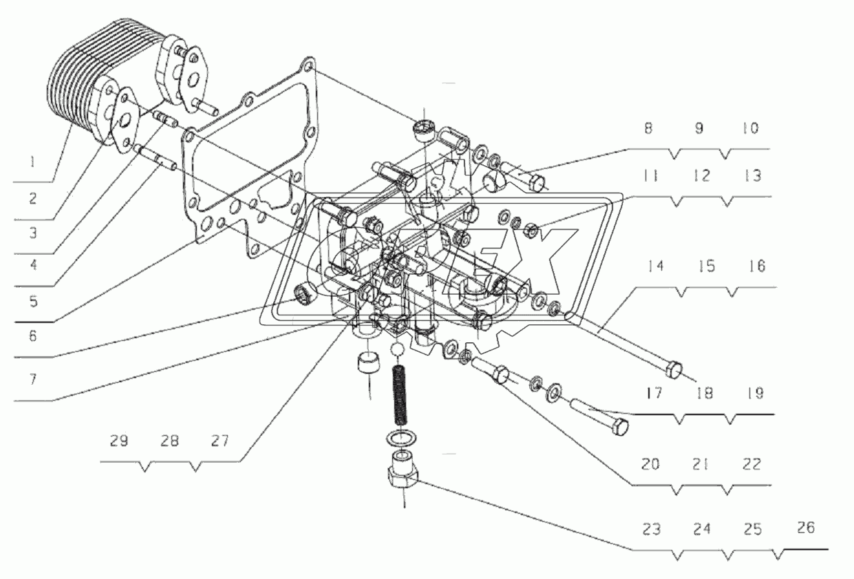 OIL COOLER ASSEMBLY D30-1013000A/10