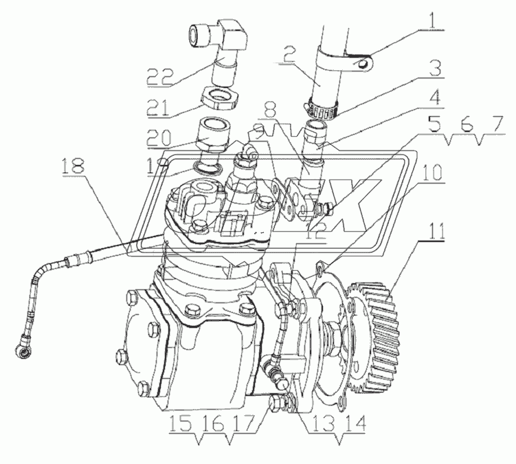 PNEUMATIC AIR COMPRESSOR ASSEMBLY D7019-3509000/10