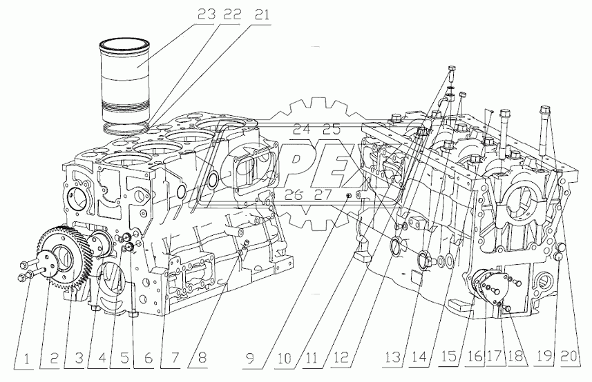 CYLINDER BLOCK ASSEMBLY D7019-1002000/10