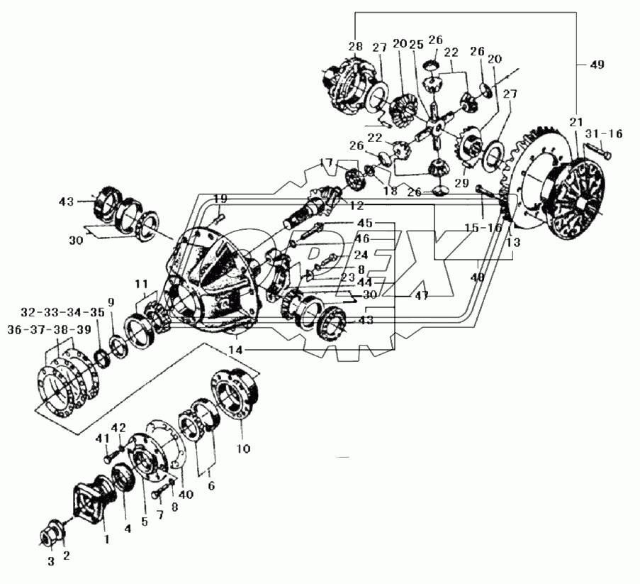 REAR AXLE MAIN DRIVE ASSY