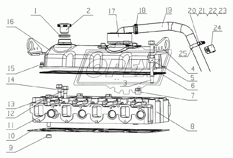 CYLINDER HEAD ASSEMBLY D30-1003000B/08