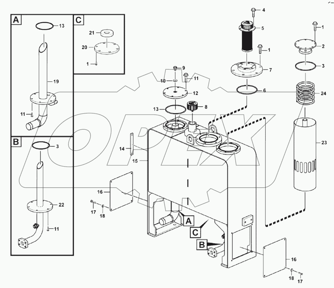  Hydraulic fluid tank