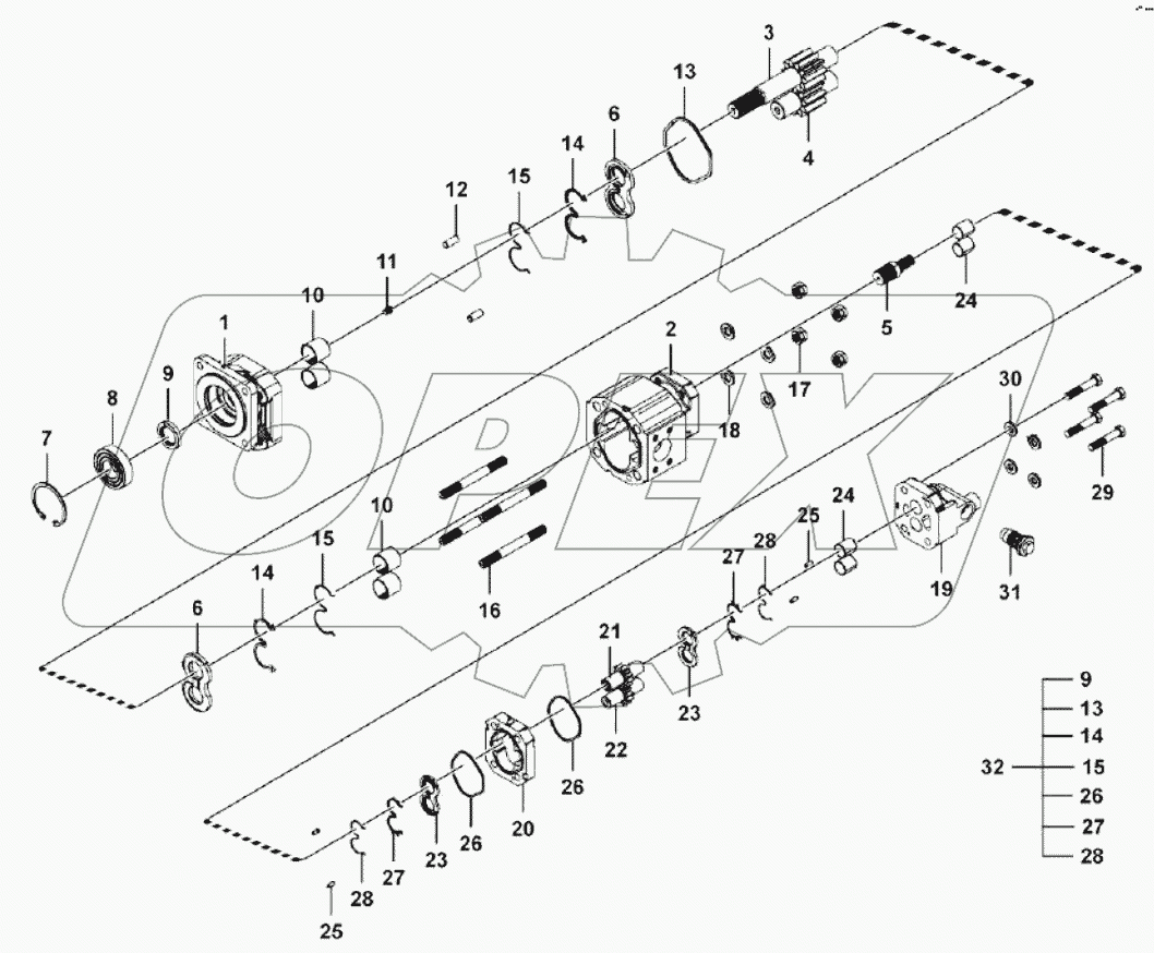  Working hydraulic pump assembly (120104)