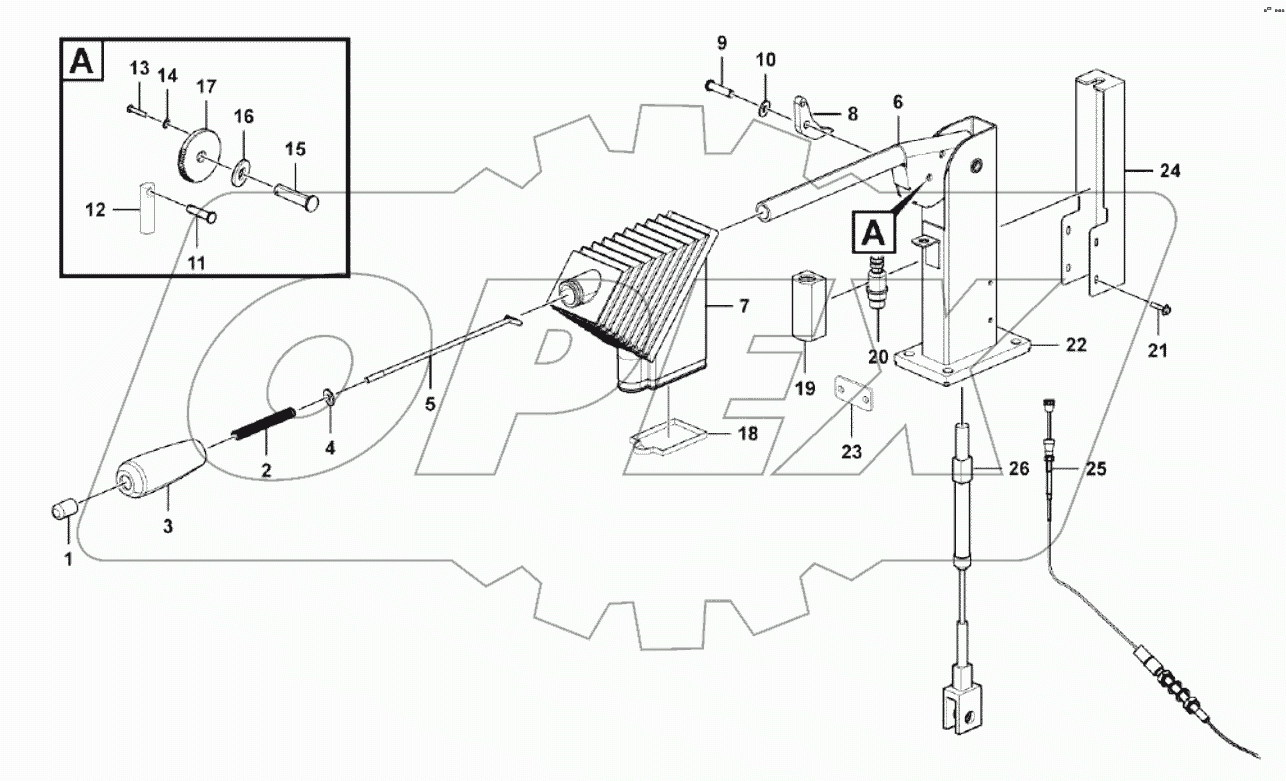  Parking brake, hand-op. (130501)