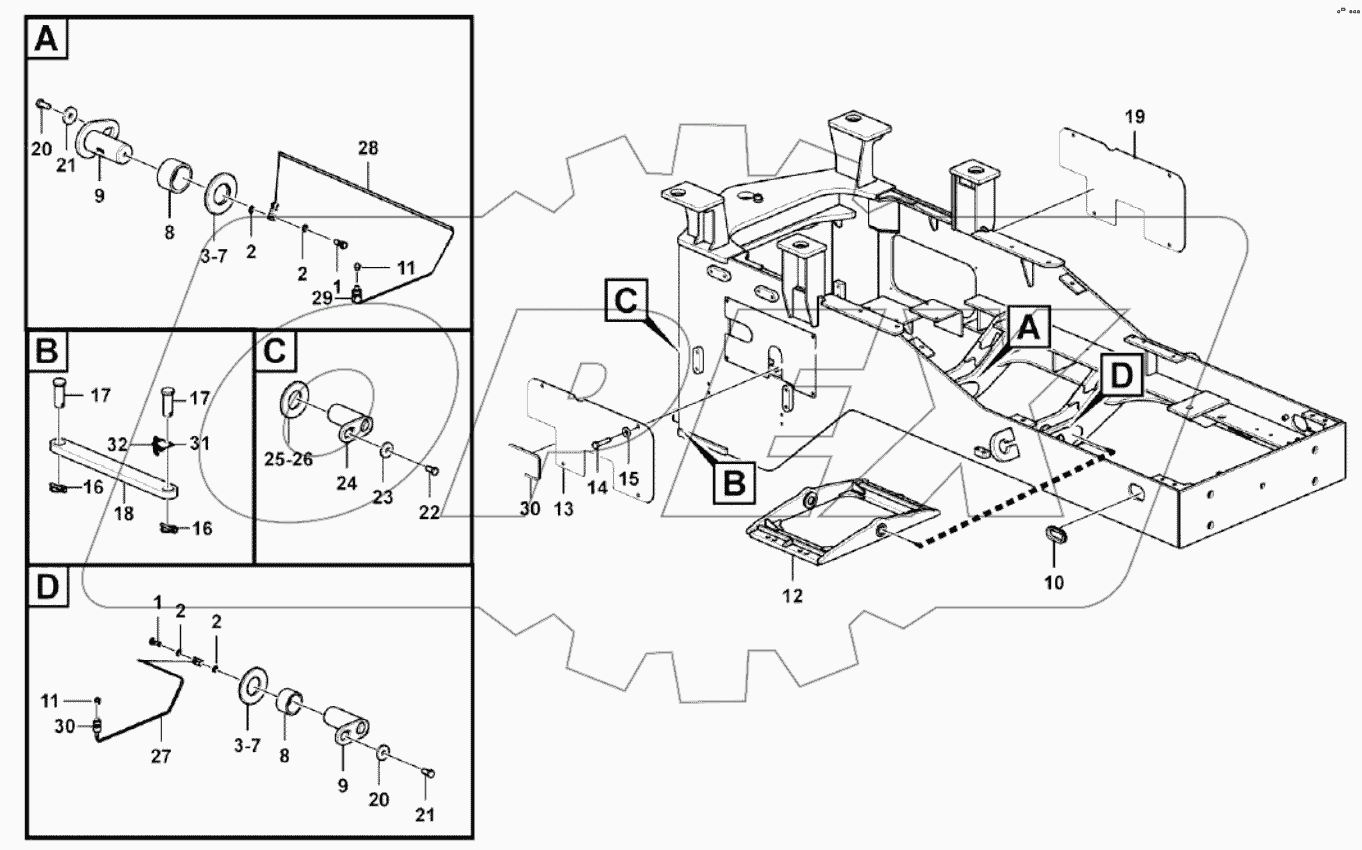  Rear frame and accessories