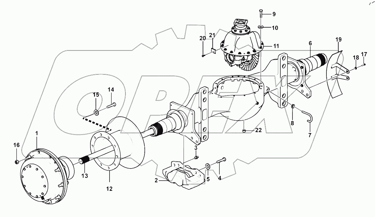 Front axle assembly A507