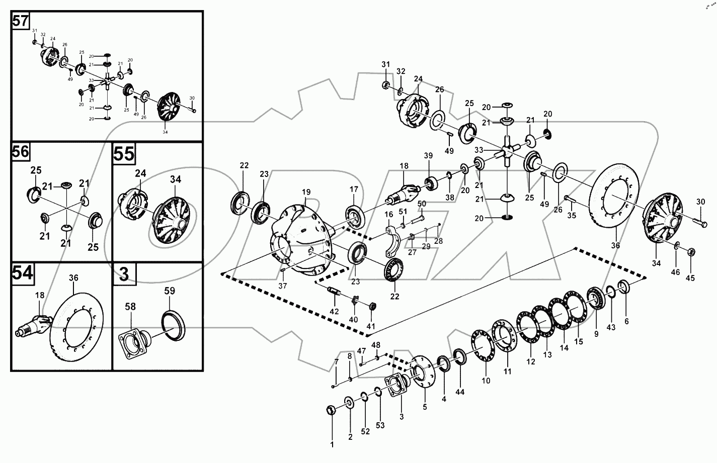  Front final drive assembly