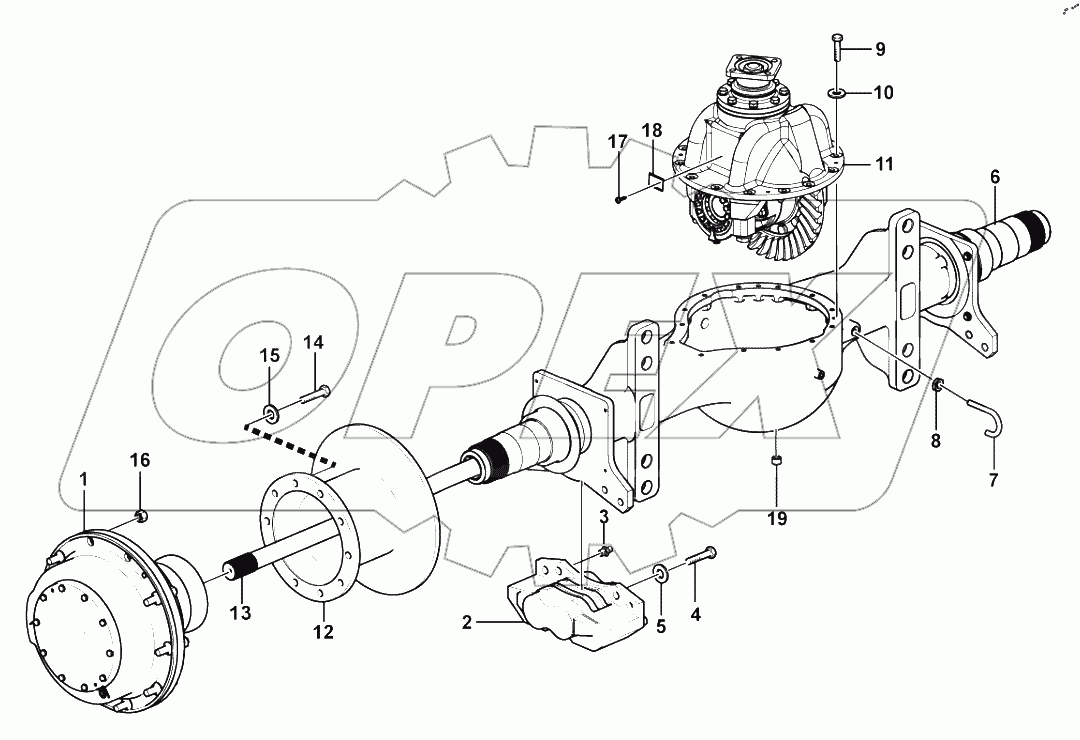  Real axle assembly A507