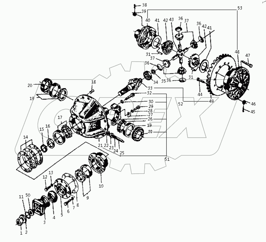  Front axle main drive assembly