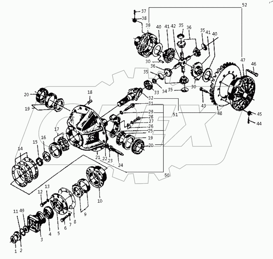  Rear axle main drive assembly