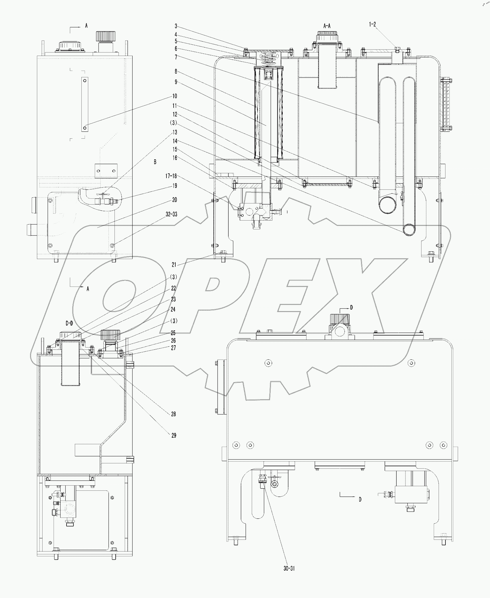  Hydraulic tank assembly
