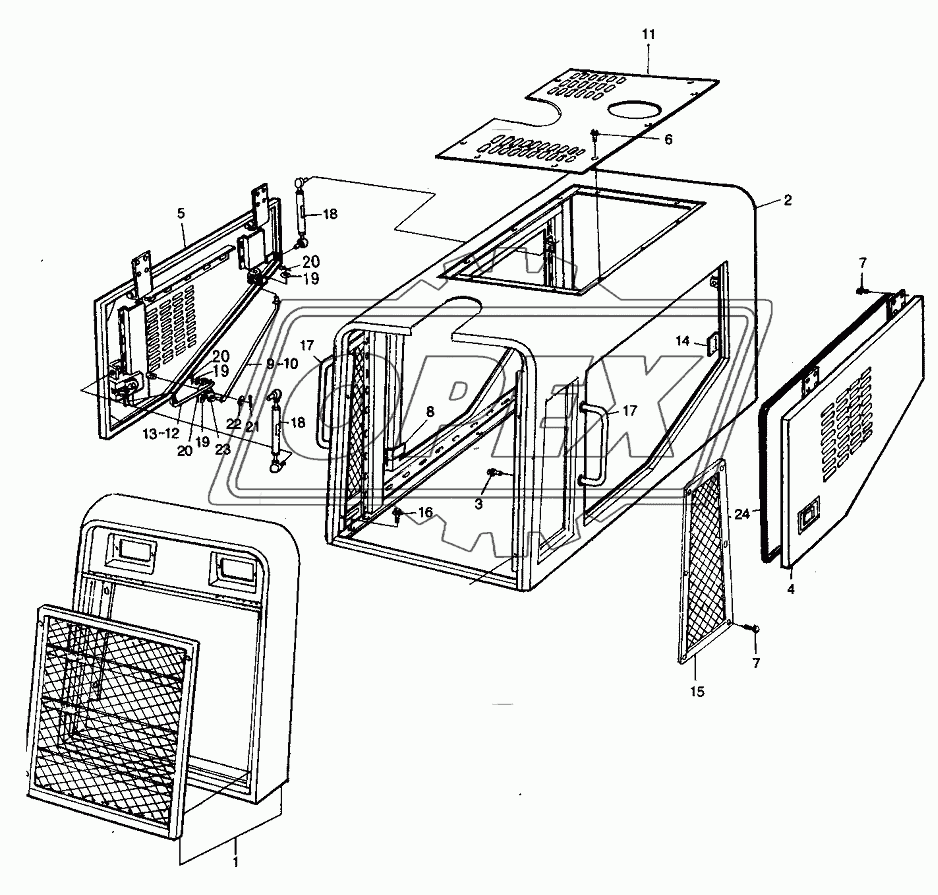 HOOD OF DIESEL ENGINE ASSEMBLY