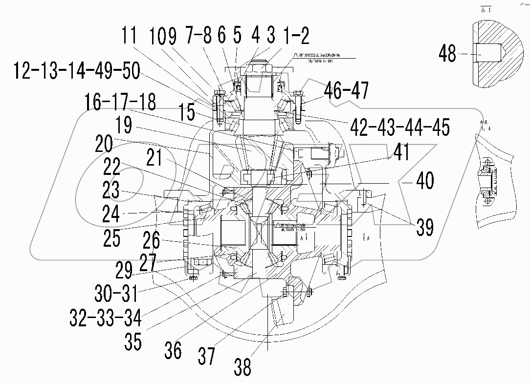  REAR AXLE MAIN DRIVE ASSEMBLY