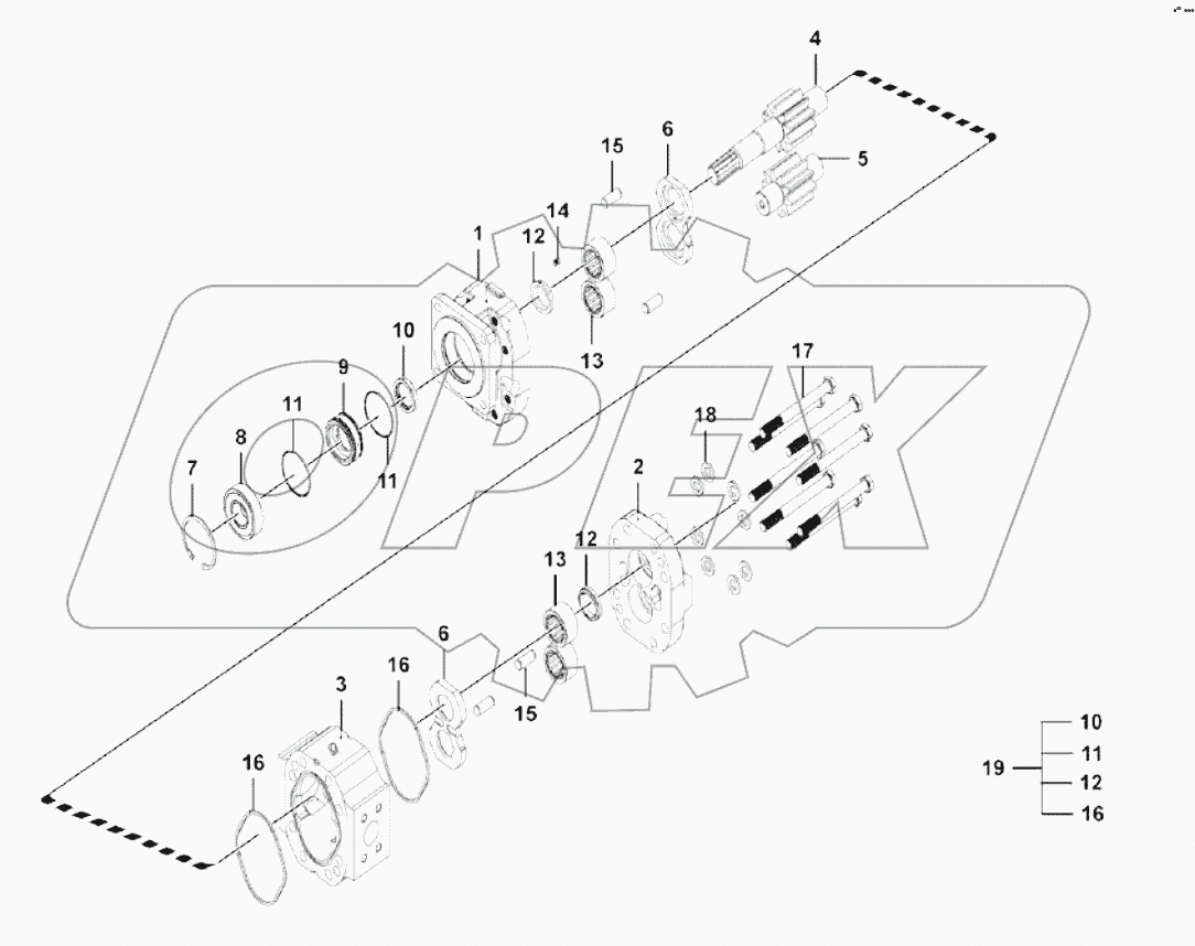  Working hydraulic pump assembly