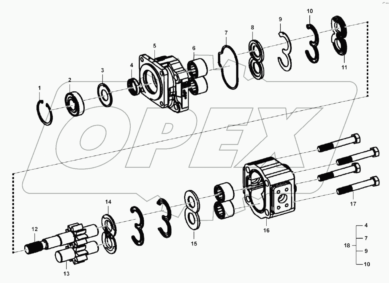  Working hydraulic pump assembly