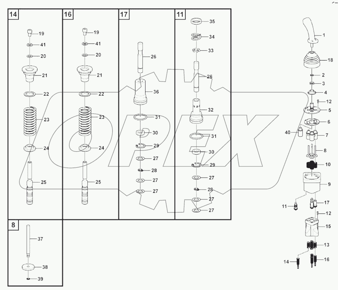  Control lever assembly