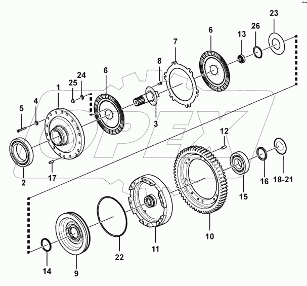  Shaft and clutch assembly