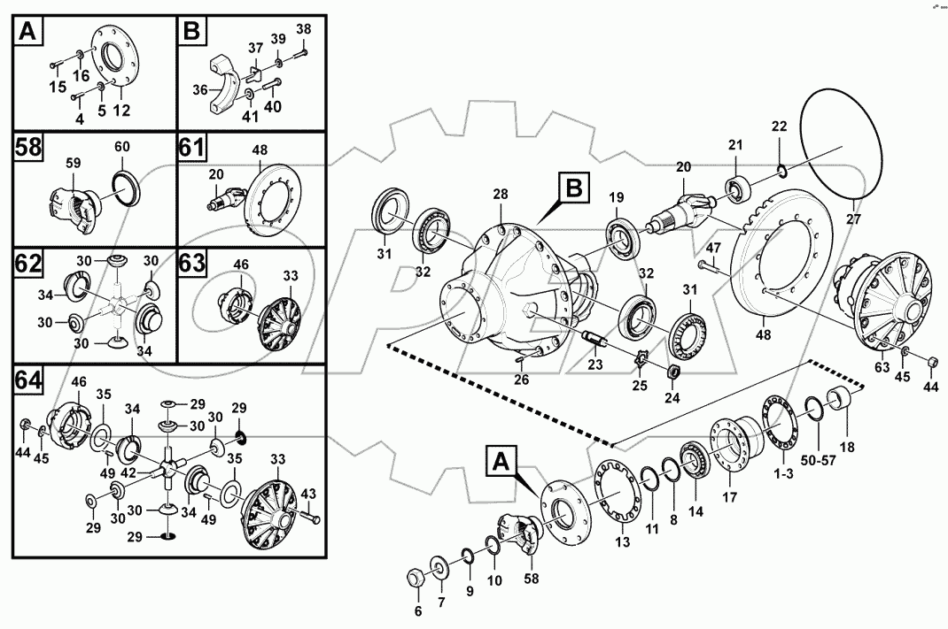  Front final drive assembly