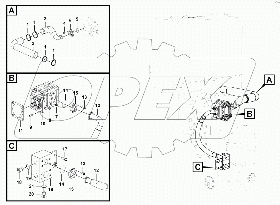  Working hydraulic pump assembly