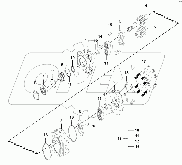  Working hydraulic pump assembly