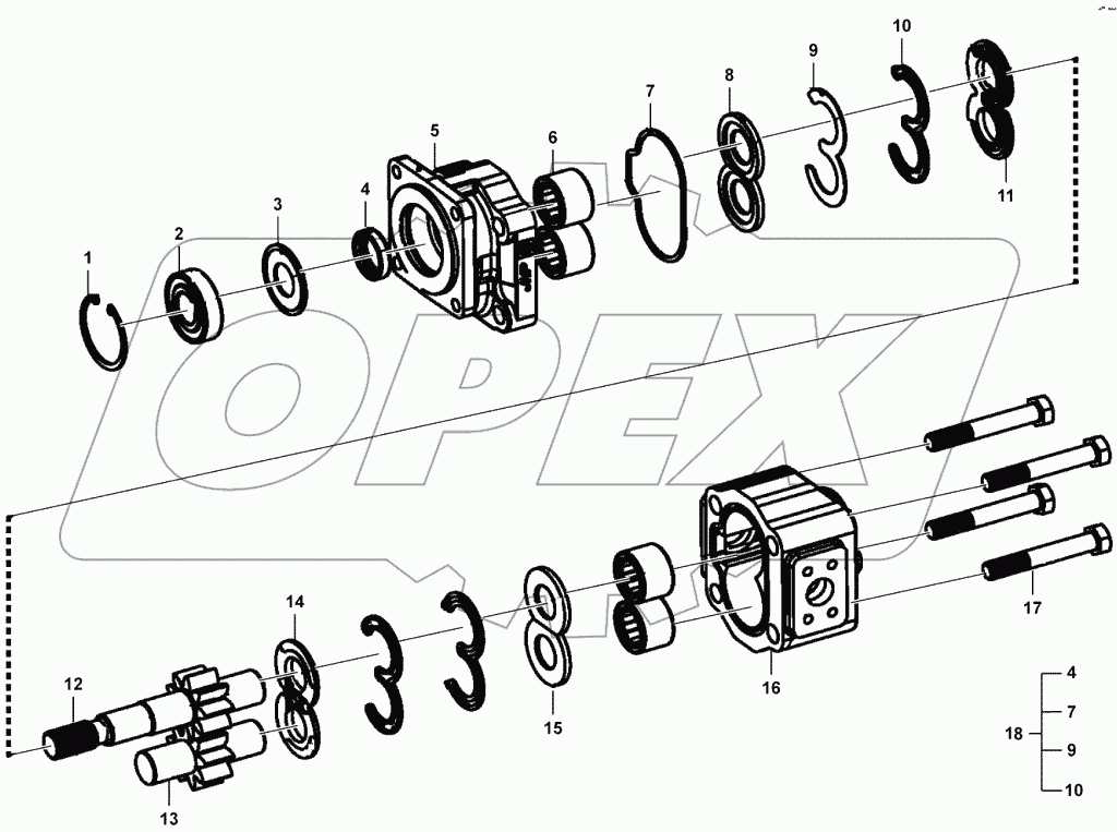  Working hydraulic pump assembly