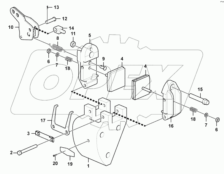  Parking brake, hand-op.