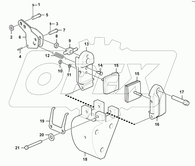  Parking brake, hand-op.