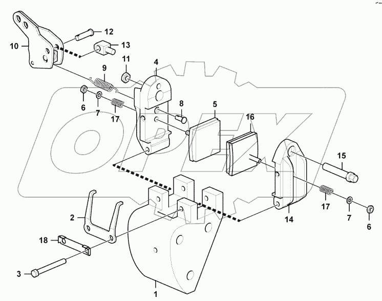  Parking brake, hand-op.