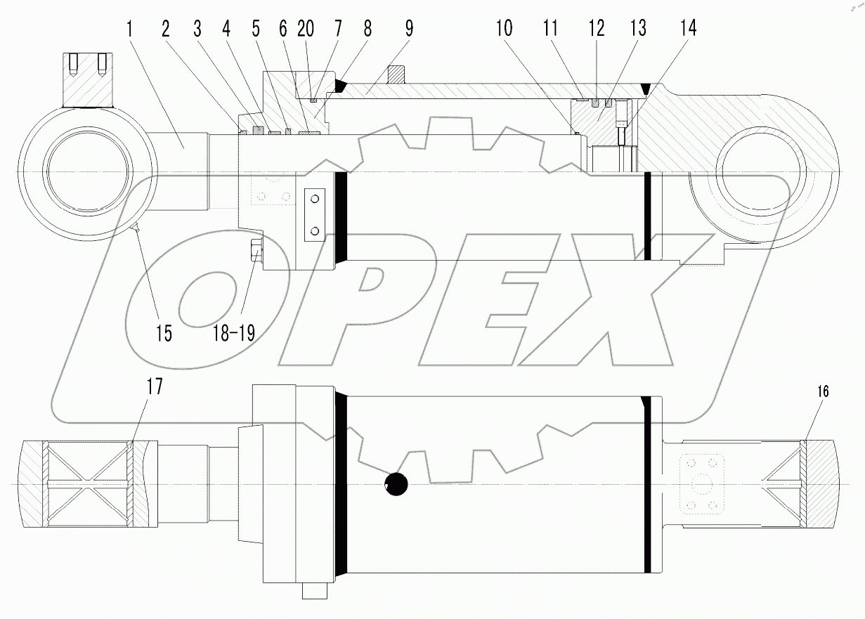  371368 TILT CYLINDER