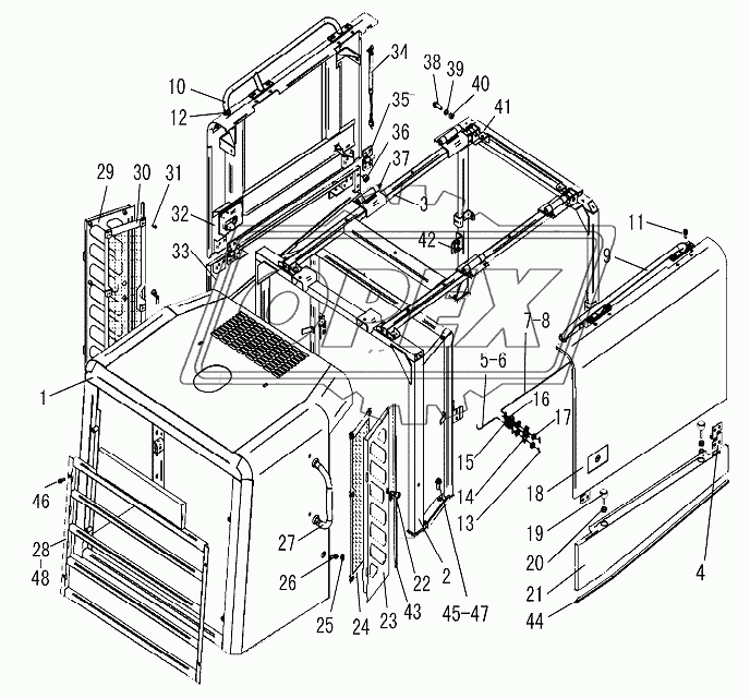 HOOD OF DIESEL ENGINE ASSEMBLY