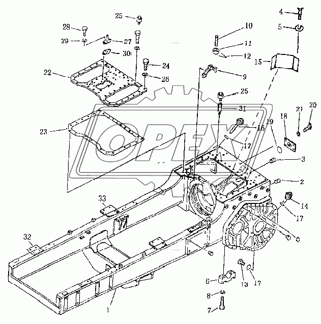 Картер рулевого механизма и рама шасси (SD16L)