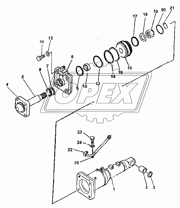 Гидроцилиндр наклона отвала (SD16, SD16E)