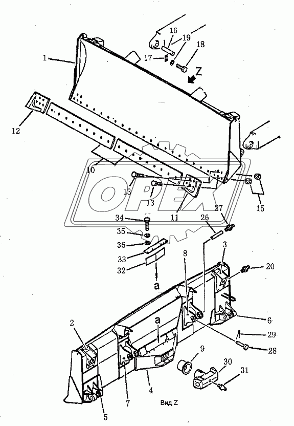 Отвал наклоняемый прямой (SD16, SD16E)