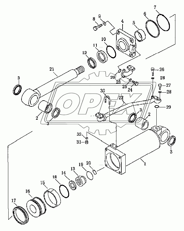 Гидроцилиндр рыхлителя (SD16, SD16E)