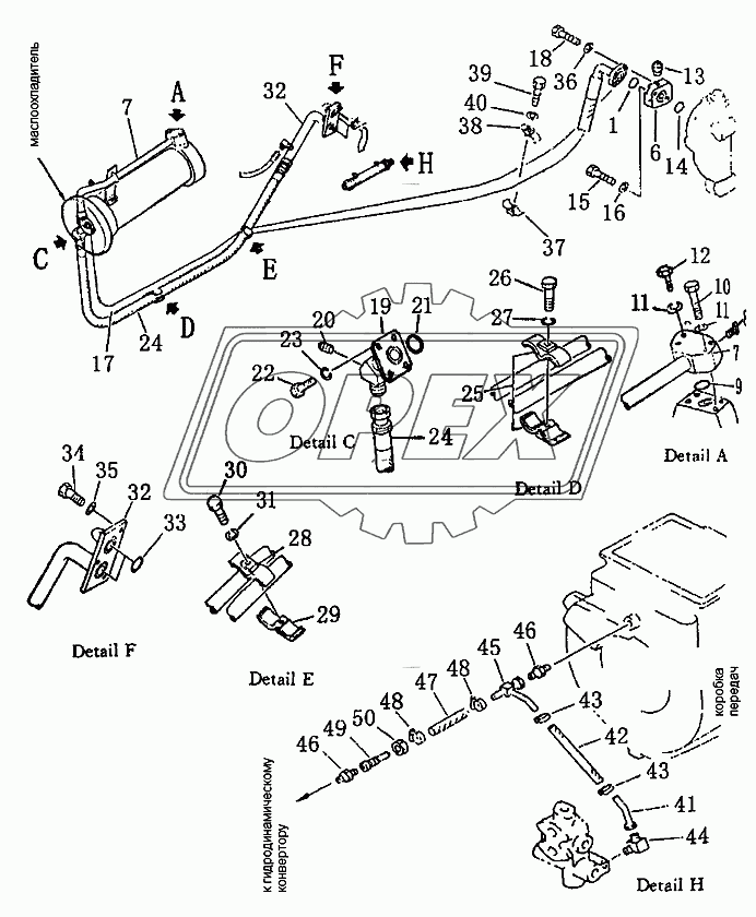 Трубопроводы гидротрансформатора (1/2)