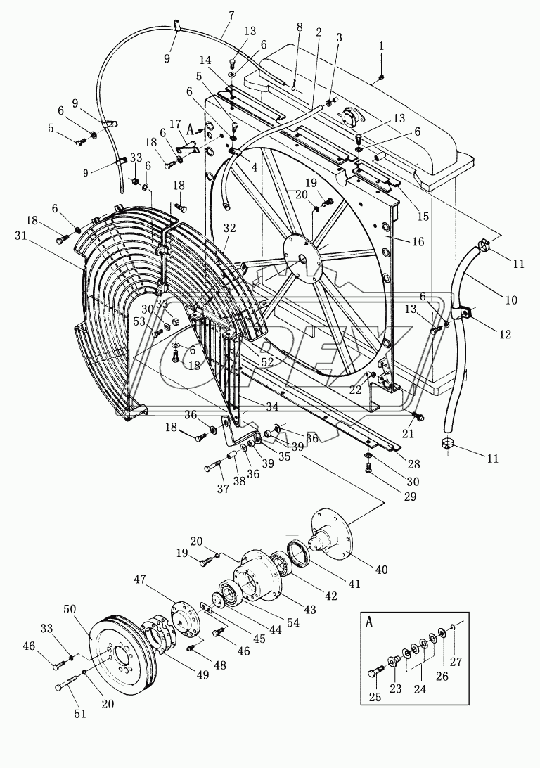 RADIATOR PIPING AND WIND BREAK