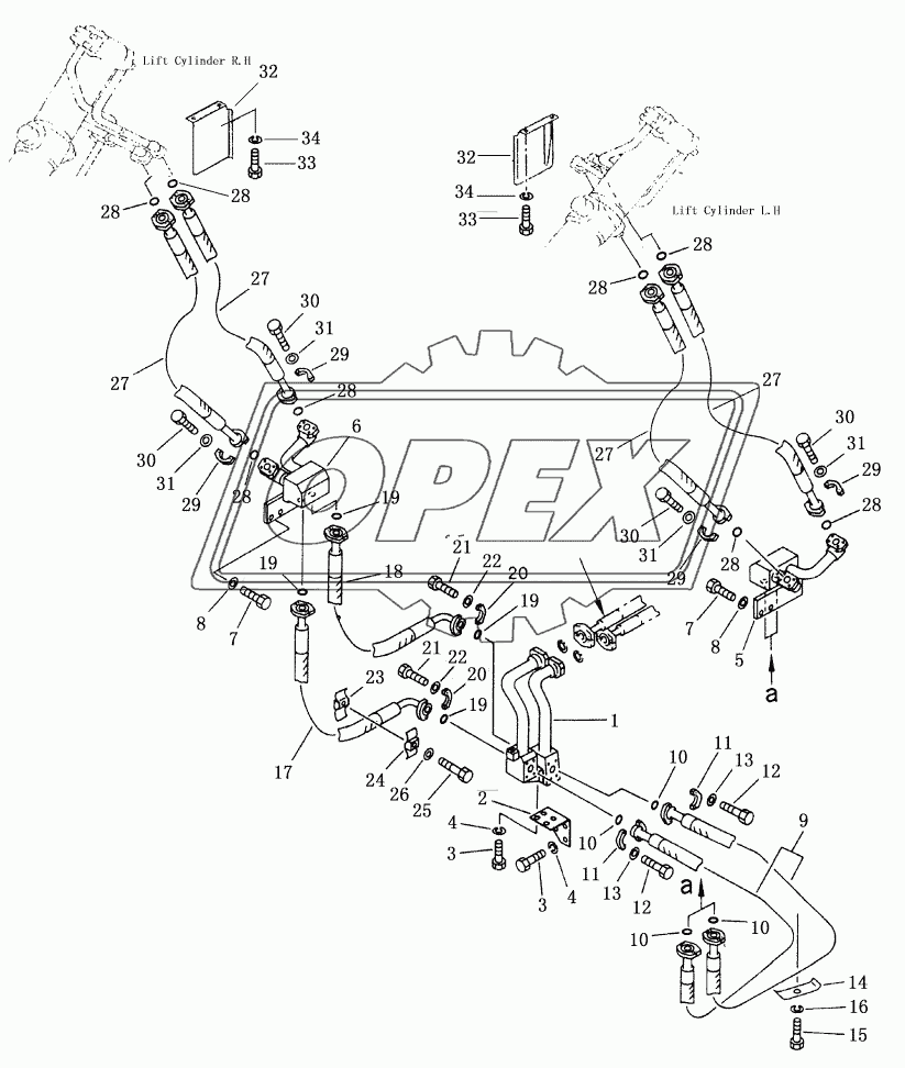 HYDRAULIC PIPING (TANK TO LIFT CYLINDER) 2