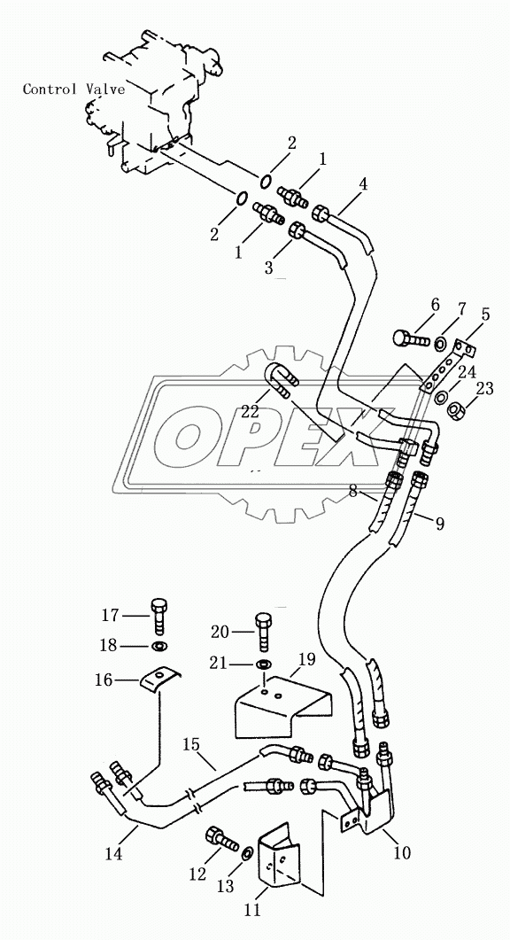 HYDRAULIC PIPING (TANK TO TILT CYLINDER)