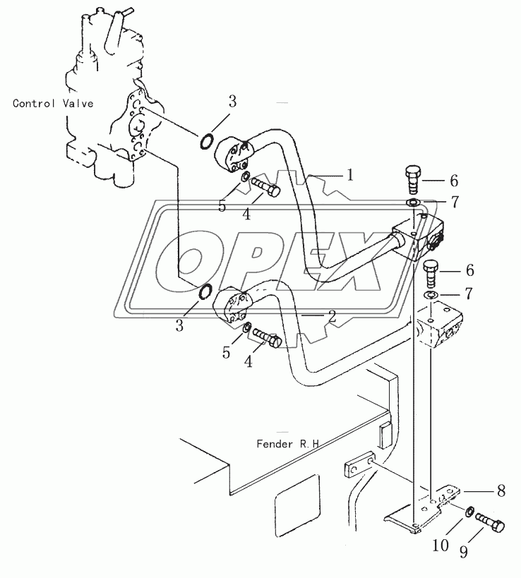 HYDRAULIC PIPING(TANK TO THREE SHANK RIPPER CYLINDER) 1