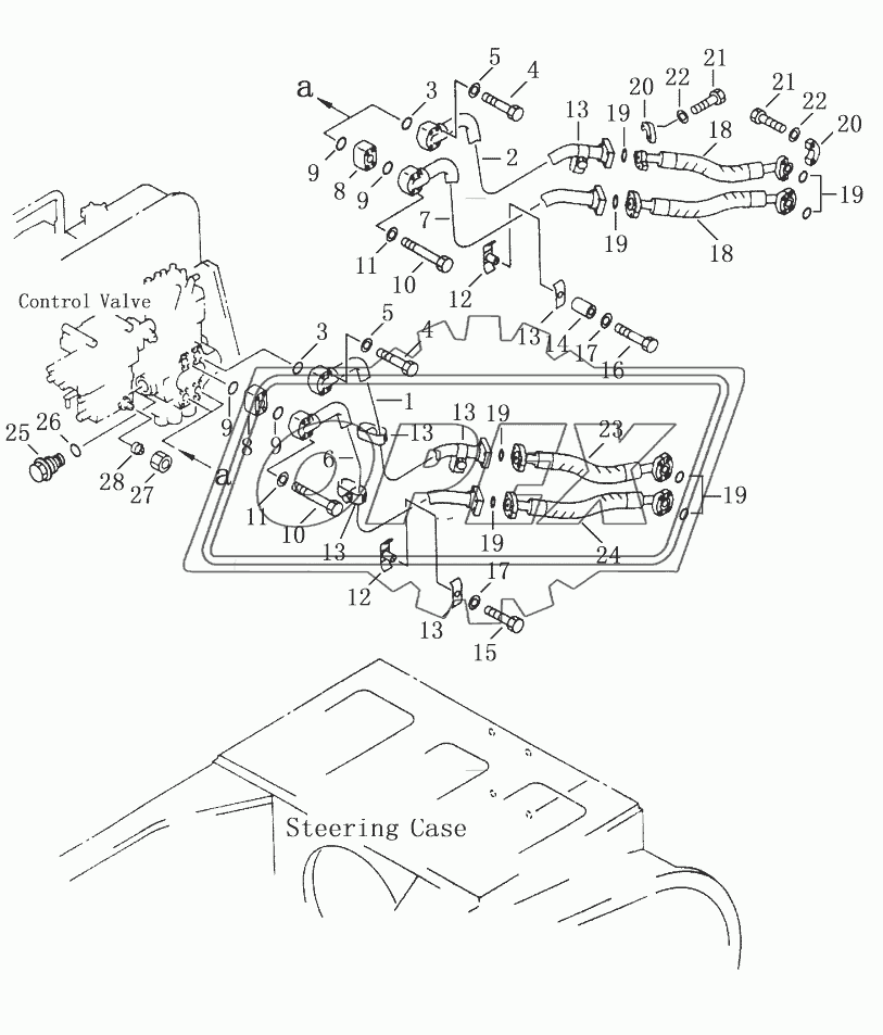 HYDRAULIC PIPING(TANK TO THREE SHANK RIPPER CYLINDER) 2