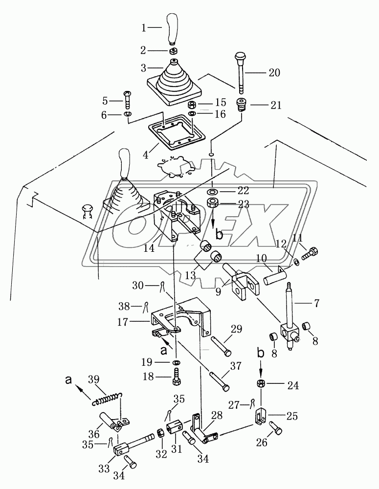 THREE SHANK RIPPER CONTROL LEVER