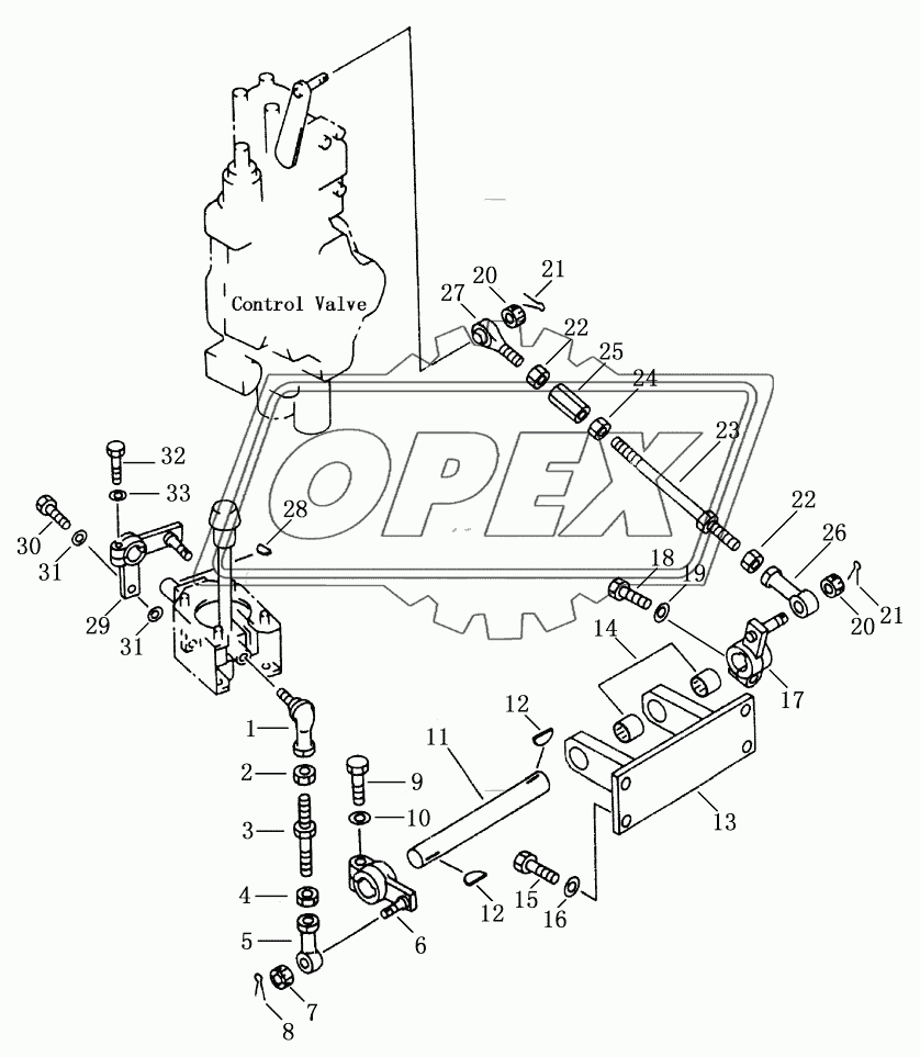 THREE SHANK RIPPER CONTROL LINKAGE