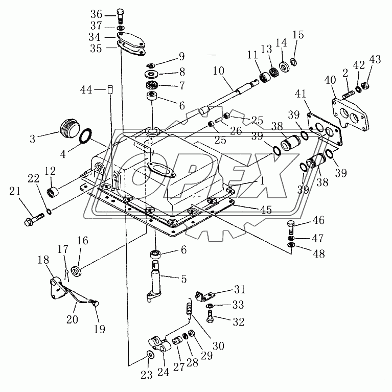 TRANSMISSION VALVE COVER AND LEVER