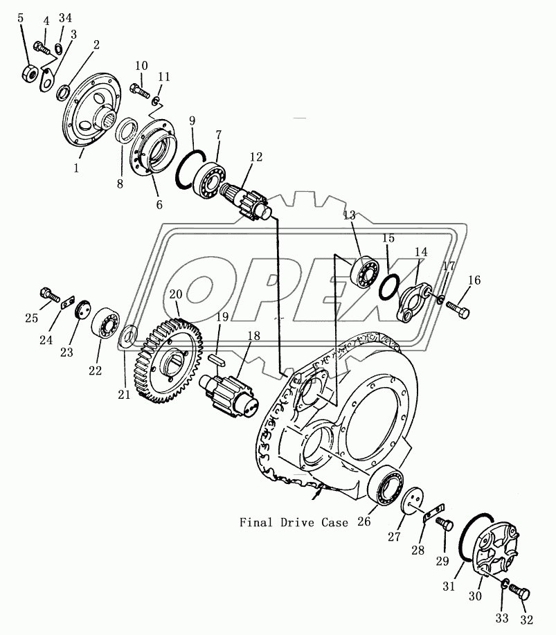 FINAL DRIVE CASE AND GEAR 1